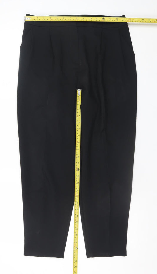 Womens UK Size 12 ASOS DESIGN Regular Fit Cropped Black Trousers