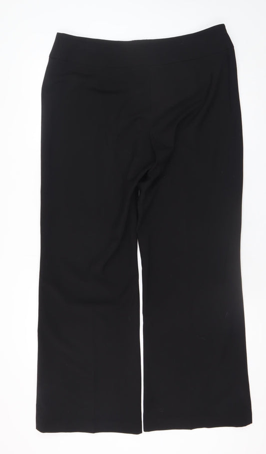 Womens UK Size 16 BHS Regular Fit Dress Pants Black Trousers
