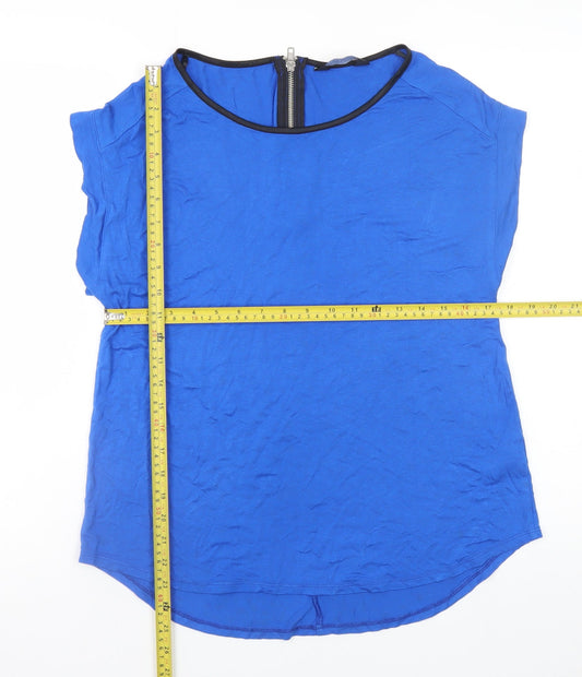 Womens UK Size 12 Dorothy Perkins Blue Basic Blouse