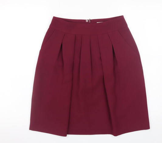 Womens UK Size 8 Papaya Pleated Twill Skirt