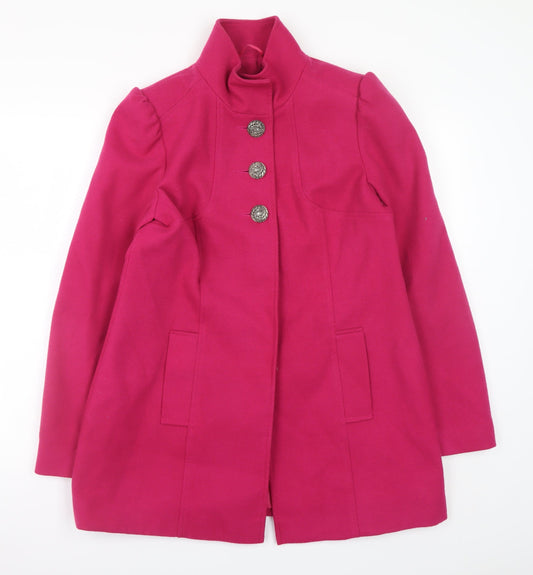 Womens UK Size 12 F&F Pink Overcoat