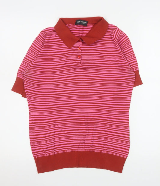 Womens UK Size L John Smedley Red Classic Polo
