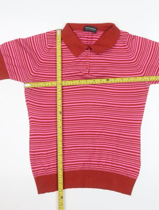 Womens UK Size L John Smedley Red Classic Polo