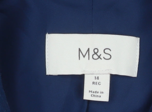 Womens UK Size 14 Marks and Spencer Blue Overcoat