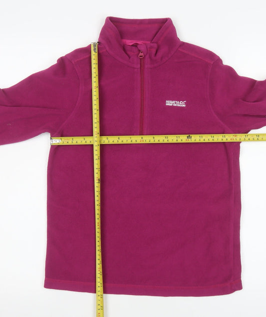 Regatta Girls Pink Fleece 1/4 Zip Pullover Sweatshirt Size 13 Years