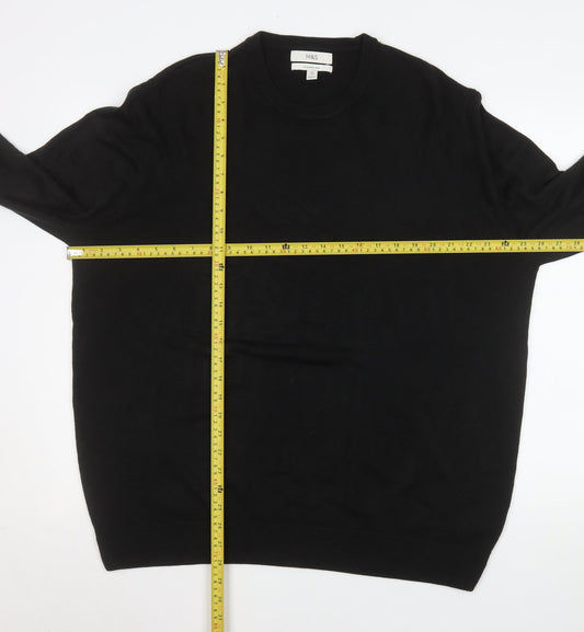 Mens UK Size 2XL Marks and Spencer Black Pullover Jumper
