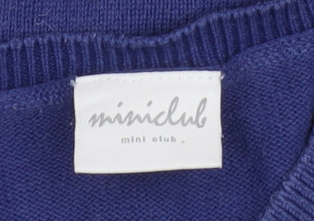 Girls UK Size 9-12 Months Mini Club Blue Cardigan Jumper