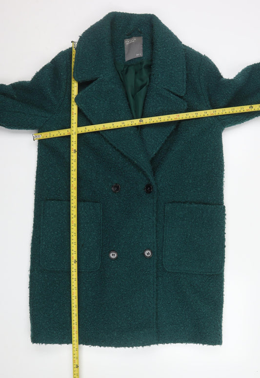 Papaya Women’s Green Bouclé Mid-Length Overcoat Size 12