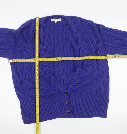 Marks and Spencer Women’s Purple Cable-Knit Cardigan Size 18