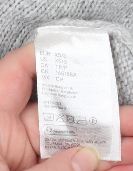 Mens UK Size XS H&M Grey Pullover Jumper