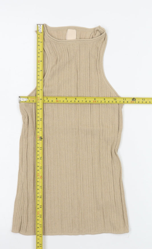 Womens UK Size S H&M Beige Basic Tank