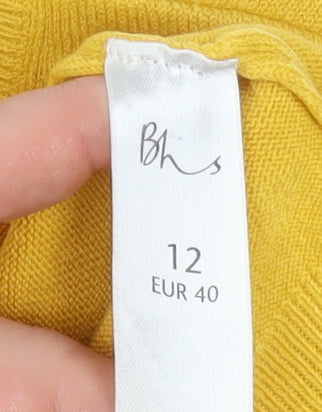 Womens UK Size 12 BHS Yellow Pullover Jumper