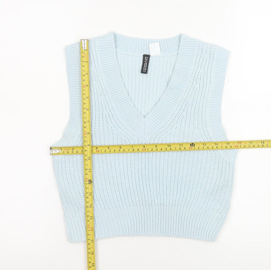 Womens UK Size 6 H&M Blue Vest Jumper
