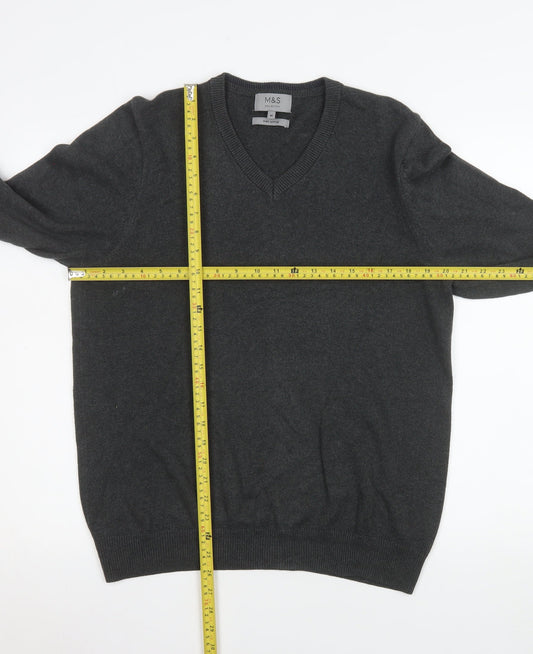 Mens UK Size M Marks and Spencer Grey Pullover Jumper