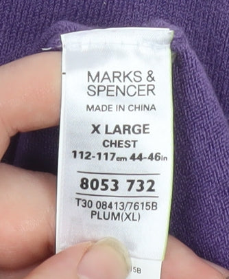 Mens UK Size XL Marks and Spencer Purple Pullover Jumper