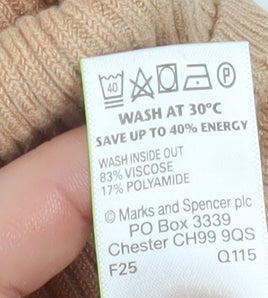 Womens UK Size 8 Marks and Spencer Beige Pullover Jumper