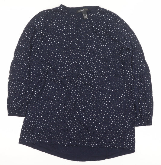Womens UK Size S Mango Blue Pullover Jumper