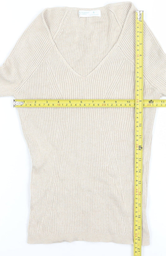 Womens UK Size S Primark Beige Basic Blouse