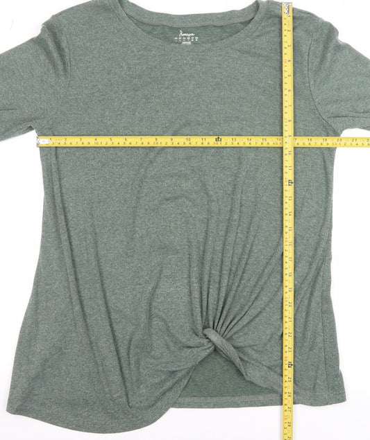 Womens UK Size L Limisya Green Basic T-Shirt