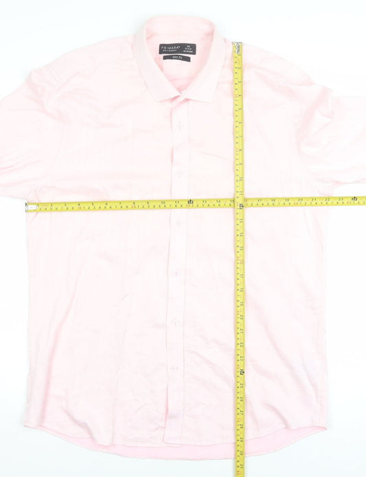 Mens UK Collar Size 2XL Primark Smart Pink Dress Shirt