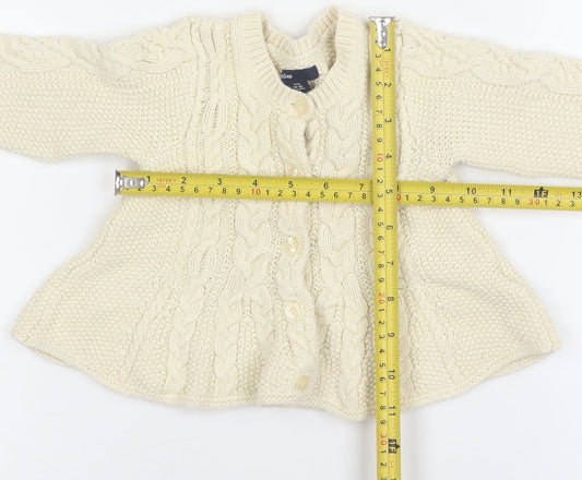 Gap Baby Ivory Cable Knit Cotton Cardigan 12-18 Months Unisex