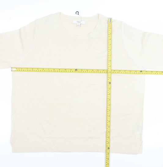 Womens UK Size 20 Marks and Spencer Beige Pullover Jumper