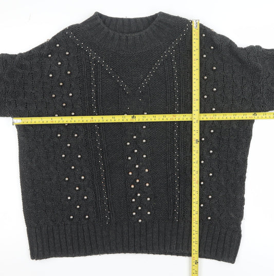 Womens UK Size 12 H&M Black Pullover Jumper