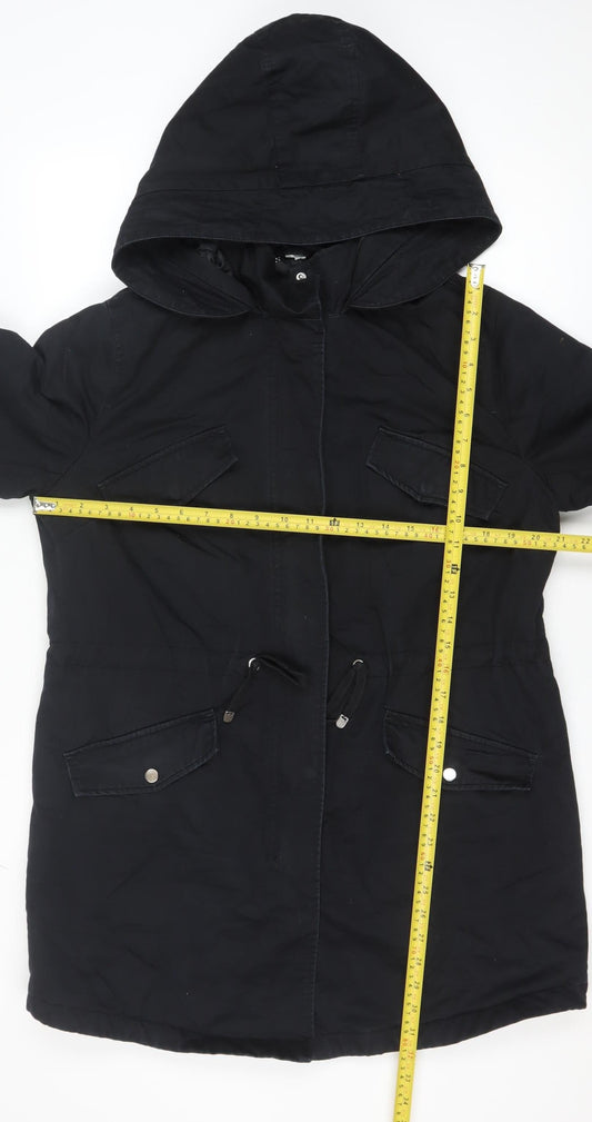 Womens UK Size M H&M Black Parka Coat