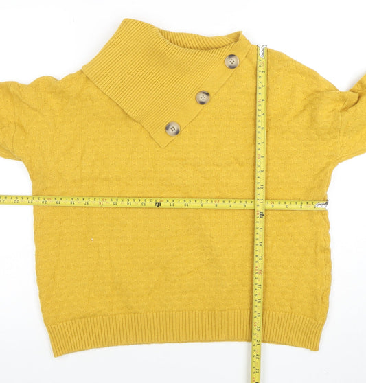 Womens UK Size 12 Apricot Yellow Pullover Jumper