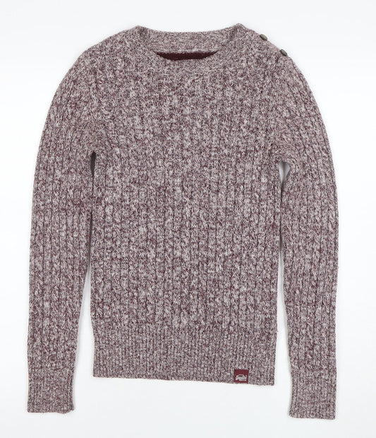 Womens UK Size 2XS Superdry Brown Pullover Jumper