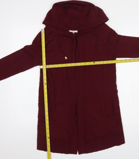 Womens UK Size 8 Mantaray Red Cardigan Jumper