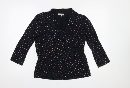Womens UK Size M Hobbs Black Wrap Blouse