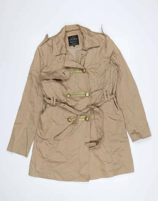 Womens UK Size 12 River Island Beige Trench Coat