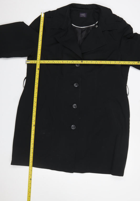 Womens UK Size 18 Marks and Spencer Black Trench Coat