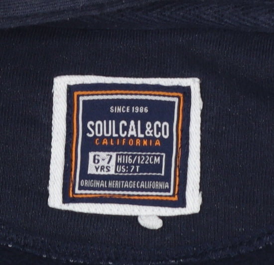 Boys UK Size 6-7 Years SoulCal & Co Blue Full Zip Hoodie