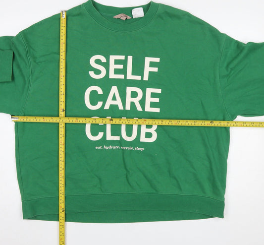Womens UK Size XL H&M Green Pullover Sweatshirt