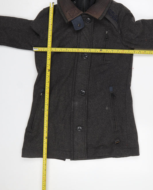 Mens UK Size XS Superdry Grey Overcoat