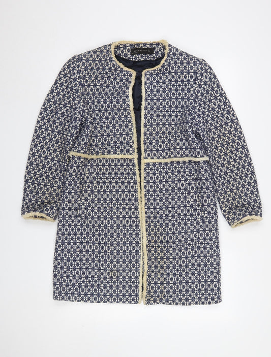 Womens UK Size 12 Zara Blue Overcoat