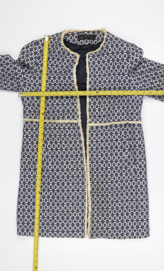 Womens UK Size 12 Zara Blue Overcoat