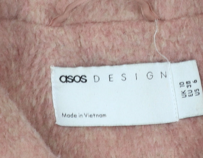 Additional view of ASOS Women Pink Wool Blend Belted Long Overcoat, size 10