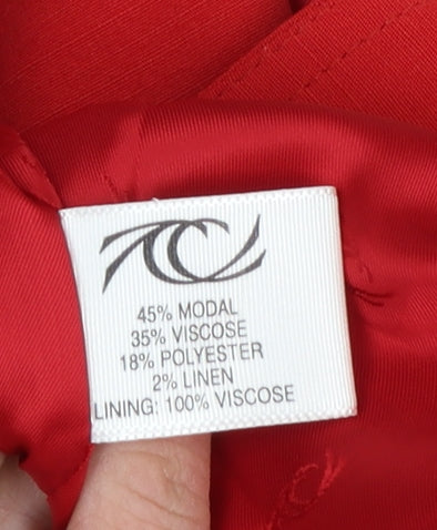 Additional view of Country Casuals Red Petite Linen Blend Short Sleeve Suit Jacket, size 10
