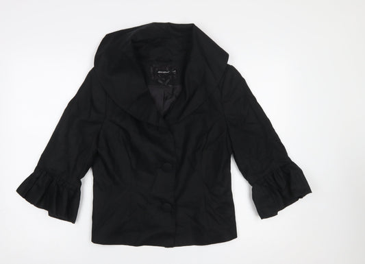 Atmosphere Women Black Size 12 Cropped Suit Jacket with 3/4 Sleeves