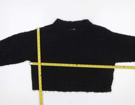 Glamorous Women’s Black Mock Neck Knit Pullover Jumper UK 10