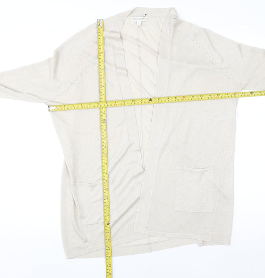 Monsoon Women’s Beige Longline Open Knit Cardigan Size S