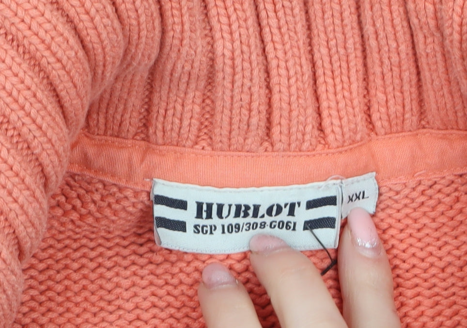 Womens UK Size 2XL Hublot Pink Full Zip Jumper
