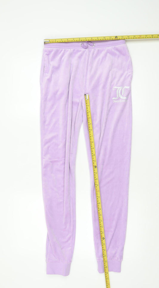 Girls UK Size 15-16 Years Juicy Couture Regular Fit Jogger Purple Trousers