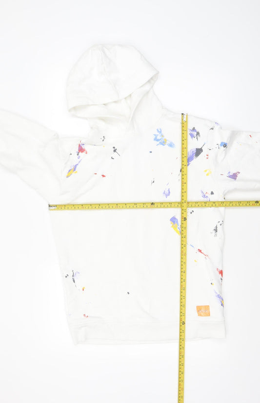 Mens UK Size M Zara White Pullover Hoodie