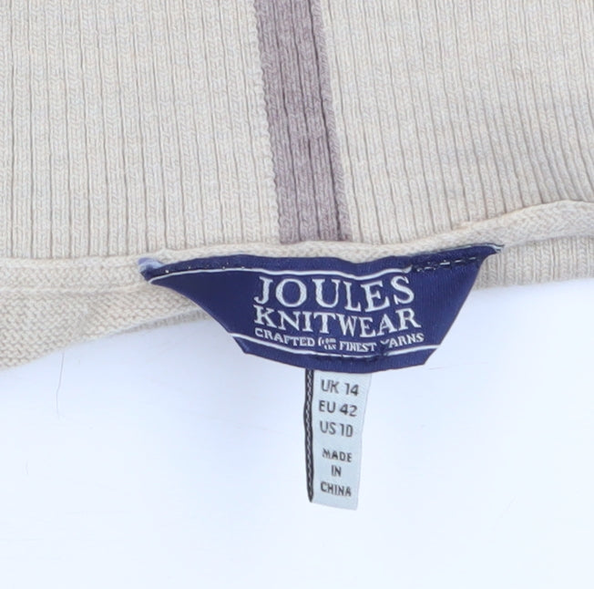 Womens UK Size 14 Joules Beige Pullover Jumper