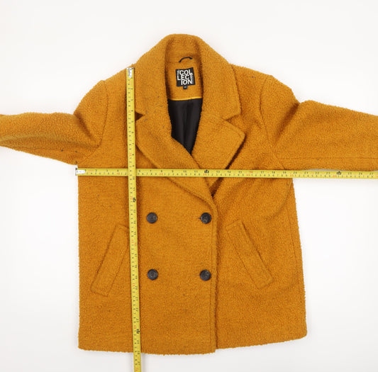 Womens UK Size 10 The Collection Debenhams Yellow Pea Coat