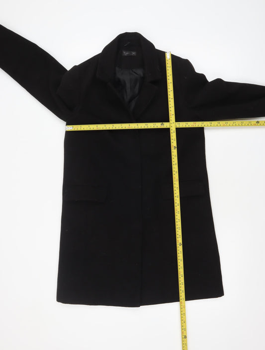 Womens UK Size 6 Topshop Black Overcoat